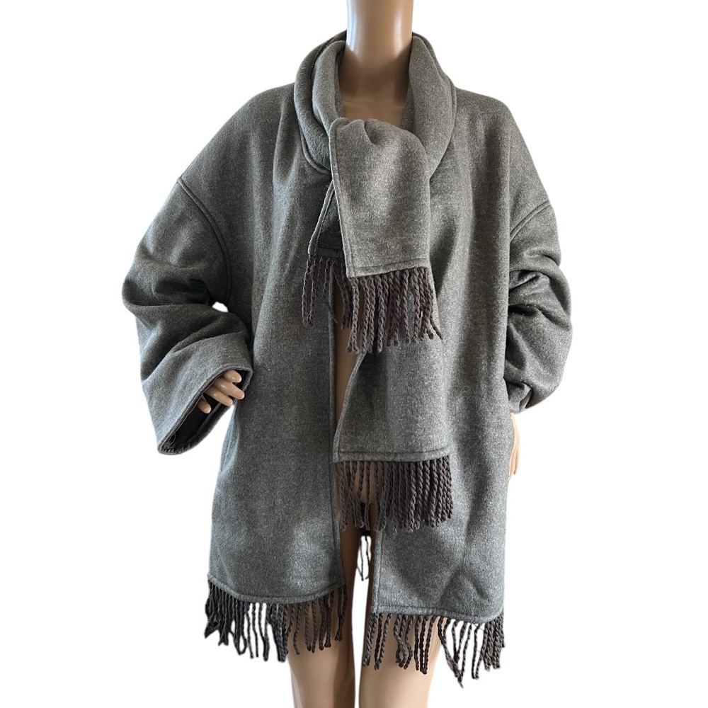 Intl Details Coat With Scarf Attached
